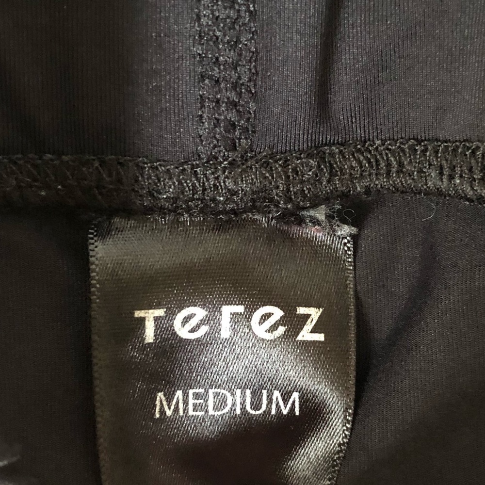 Terez Black Gold Star Foil Printed Tall Band Leggings Sz M - Picture 13 of 13